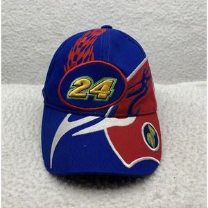 Jeff Gordon Baseball Hat Mens Hook Loop OSFM‎ Nascar Racing Blue Red #24